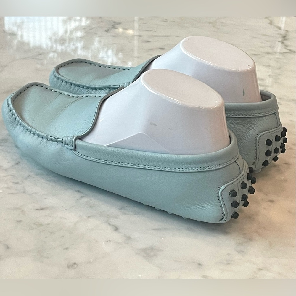 🚫SOLD🚫 Tod's Leather Driving Loafer, plain front, light blue, redyed, sz7 - Picture 4 of 15